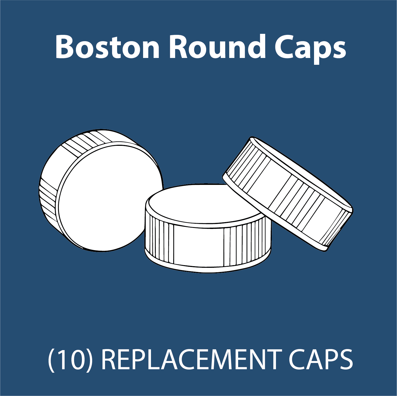 Boston Round Bottle Caps (10 Pack)